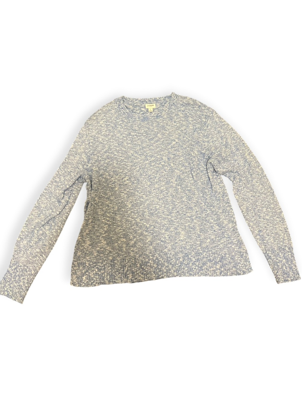 J.Crew Blue Marled Cotton Blend Sweater L